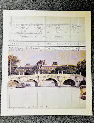 Christo - Originele 1985 kleuren litho pont neuf wrapped/ project Paris POTLOOD gesigneerd kopen? Bied vanaf 169!