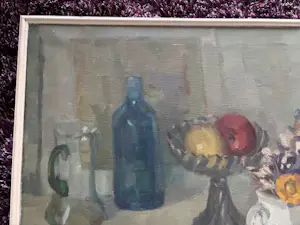 Wil van Dinther - gevarieerd stilleven met oa fles wijn kopen? Bied vanaf 195!