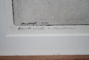 Bob ten Hoope - Staand naakt - Droge naald ets in kleur - 1991 - in een prachtlijst [zuurvrij] kopen? Bied vanaf 115!