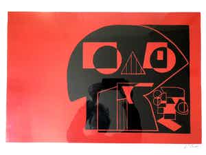 Jan van der Zee - Doodskop - Linosnede, Ingelijst verkocht voor € 220!