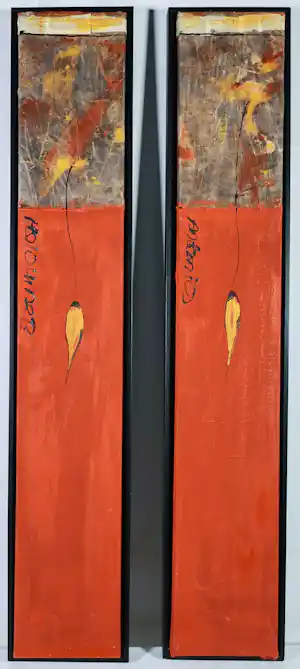 Antonio Poioumen - Gemengde techniek op doek, Red & Yellow (tweeluik) verkauft für € 200!
