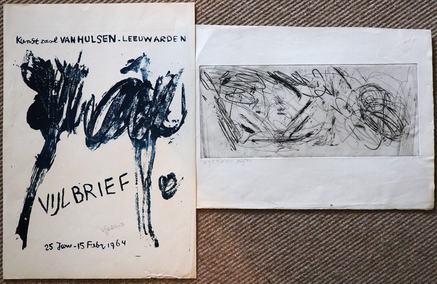 Ernst Vijlbrief - Abstracte ets kopen? Bied vanaf 25!