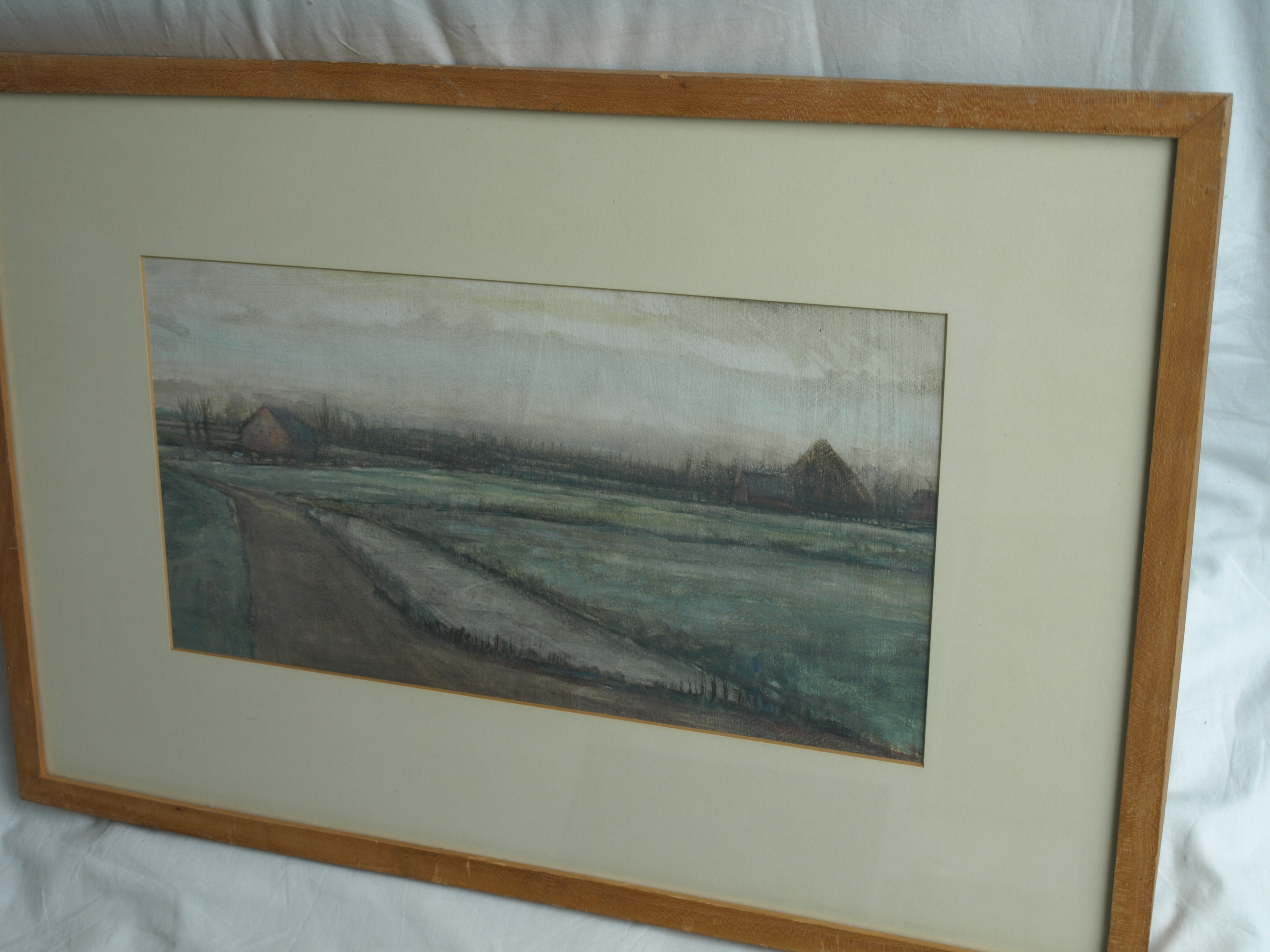 Henk Rijzinga - Aquarel , Winterlandschap – ingelijst – ca 1975  kopen? Bied vanaf 1!