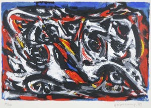 Theo Wolvecamp - Zeefdruk, Abstracte compositie kopen? Bied vanaf 200!