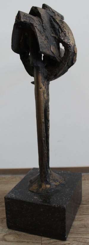 Wim Rijvers - Brons beeld met goudkleurige platina: Op weg - 1979(Unicum!!) kopen? Bied vanaf 850!