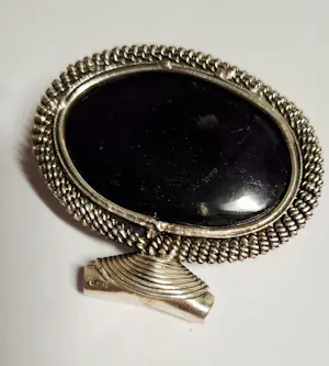 Vintage deze nieuwe prachtige zilveren hanger met grote Amethist kopen? Bied vanaf 100!