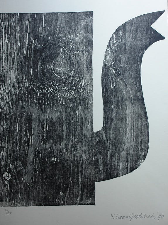 Klaas Gubbels - Klaas Gubbels, grote houtsnede, (koffie)kan kopen? Bied vanaf 400!