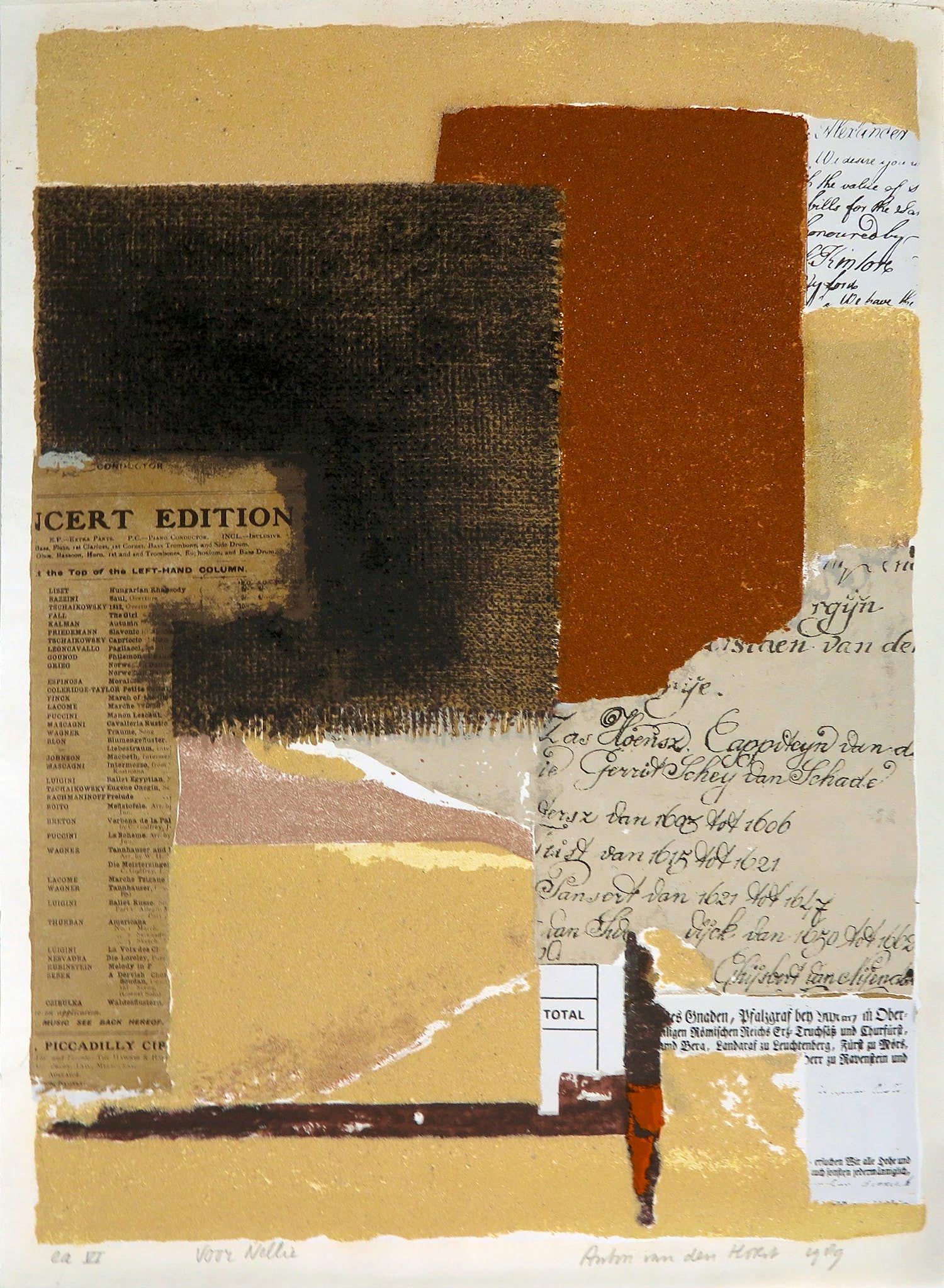 Anton van den Horst - Druk met zandstructuur, Voor Nellie kopen? Bied vanaf 1!