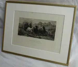 William Unger - Ets naar een schilderij van Adolf Schreyer , Wallachisches Fuhrwerk – ca 1880 kopen? Bied vanaf 10!