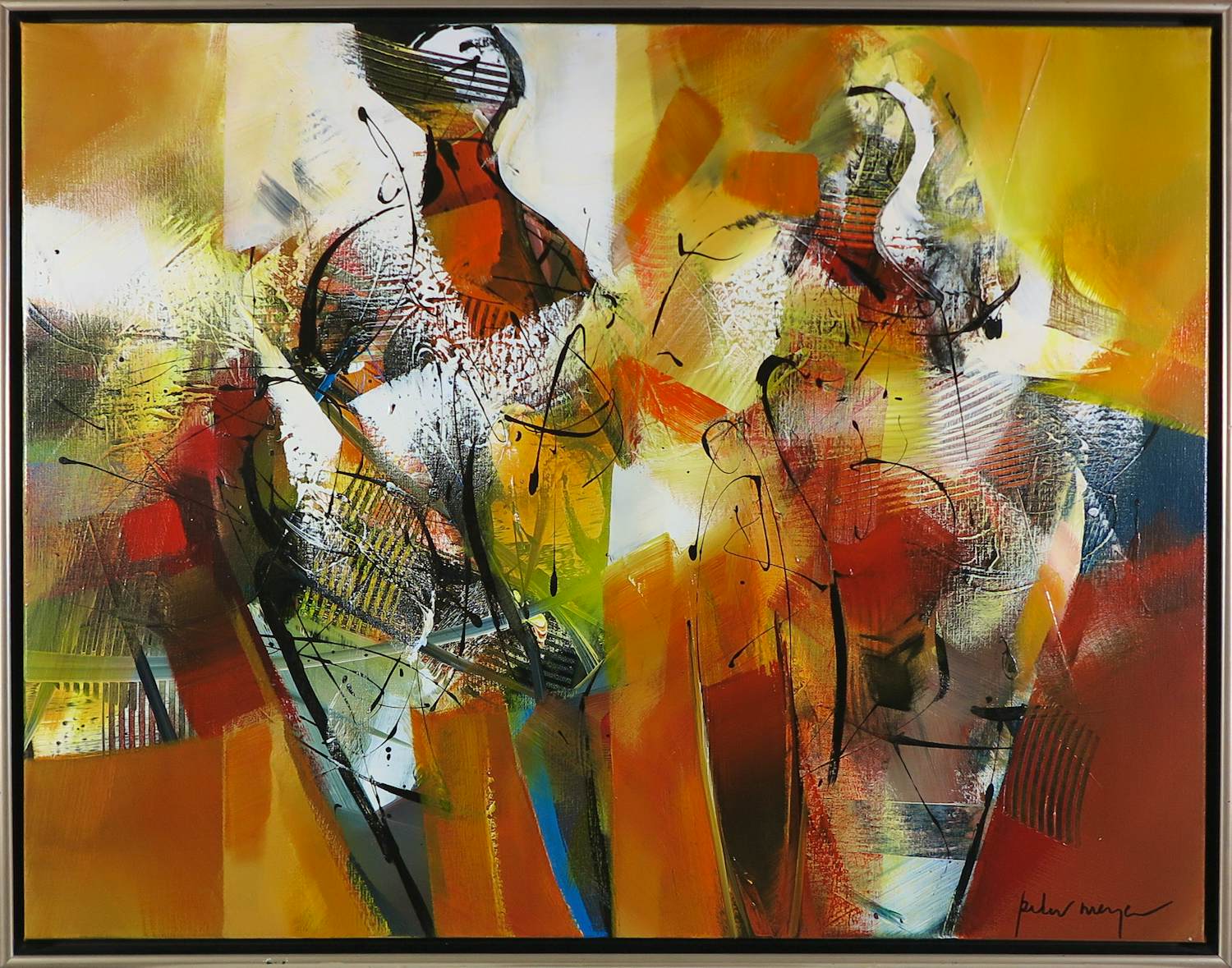 Peter Meijer - Acryl op doek, Man met baret - Ingelijst kopen? Bied vanaf 300!