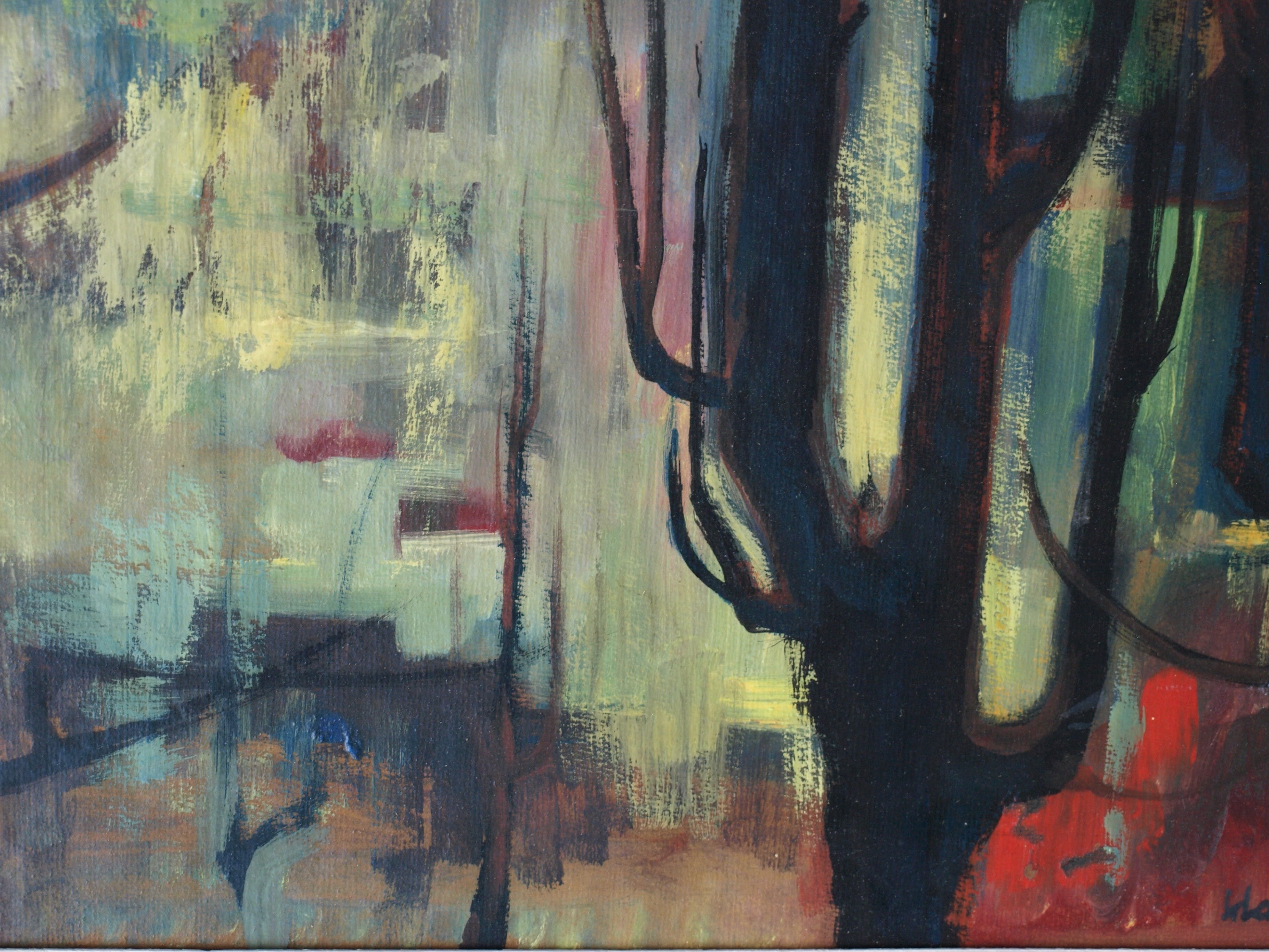 Klaas Pijlman - Olieverf op board , Bosgezicht – ingelijst – 1960 – ‘Bergense School’ kopen? Bied vanaf 190!