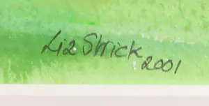 Liz Strick - Acryl op papier, Uiterwaarden Neder-Rijn I - Ingelijst kopen? Bied vanaf 1!