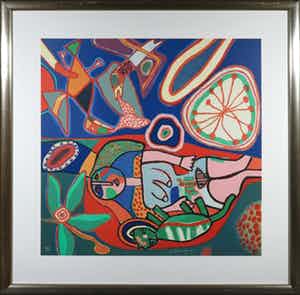 Corneille - Zeefdruk, Musique du Printemps II - Ingelijst (Groot) verkocht voor € 400!