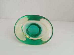 Niet of onleesbaar gesigneerd - Zeldzaam mooi vintage glas, verlopend van helder geel naar groen kopen? Bied vanaf 1!