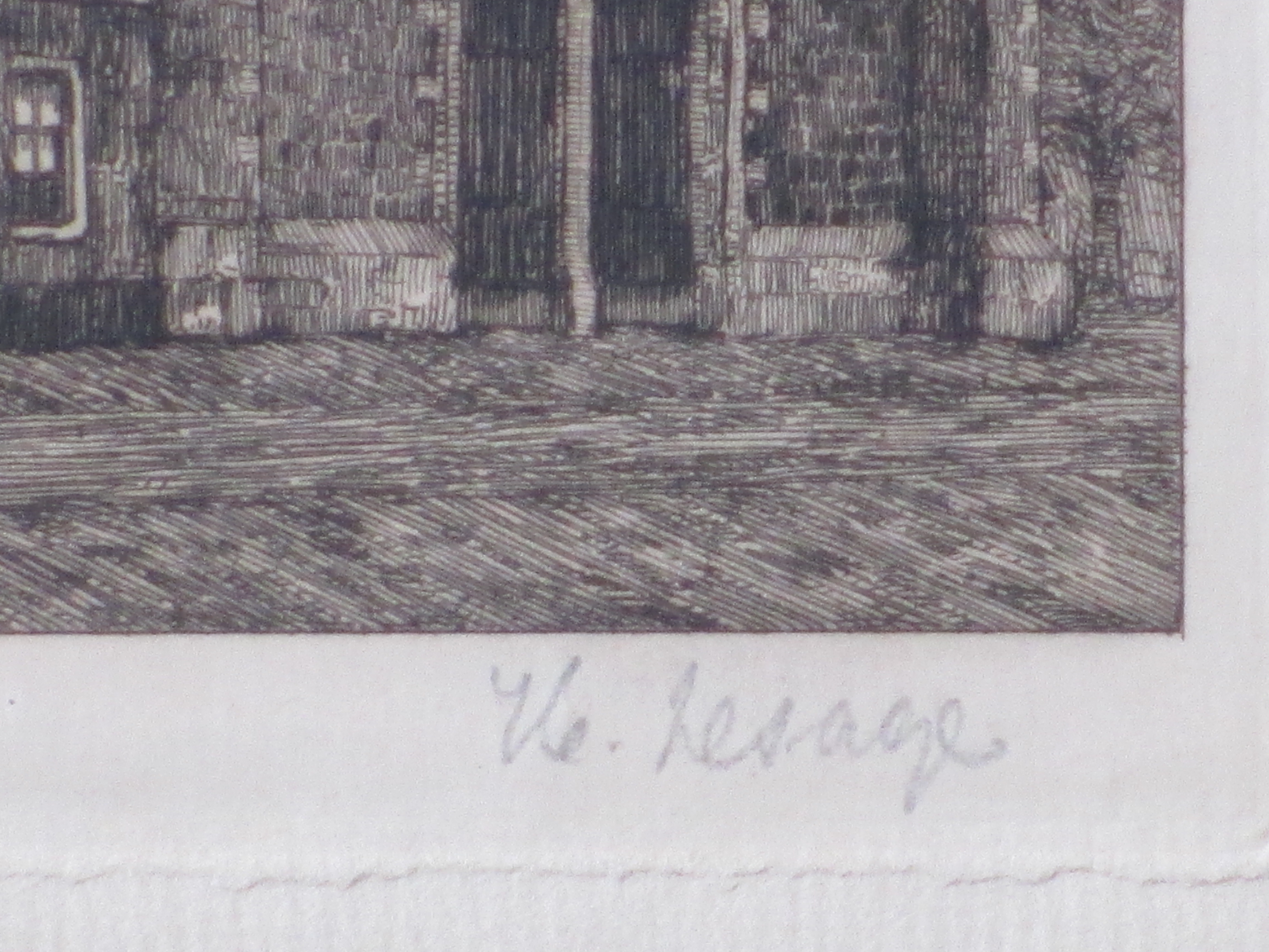 Hendrik Lesage - Stadsgezicht met kerktoren, Ets kopen? Bied vanaf 1!