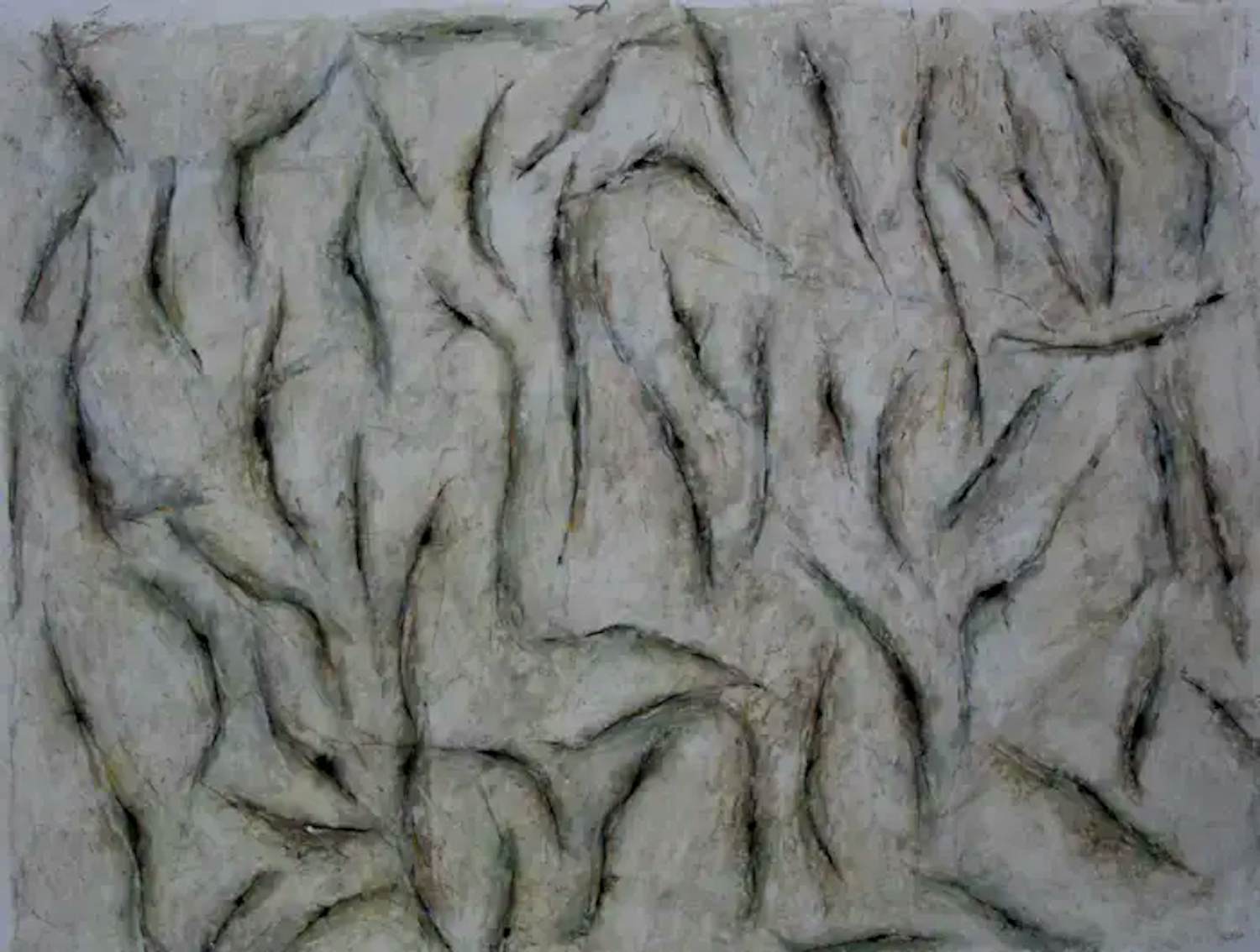 Stef Jurrien - Tekening: Compositie met verticale en licht gebogen lijnen - 1998 kopen? Bied vanaf 75!