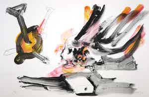 Ger Lataster - Litho, Engel boven tafel (Groot) verkocht voor € 1!