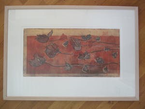 Lukie de Bree - Ingelijste ets "Papaverblad" perfect ingelijst kleine oplage kopen? Bied vanaf 60!