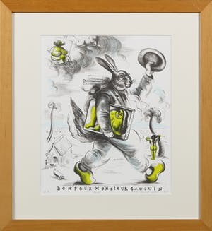 Theo van de Goor - Litho, Bonjour monsieur Gauguin - Ingelijst kopen? Bied vanaf 20!