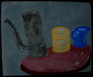 Klaas Gubbels - Acryl verf op karton: Stilleven - 2011 kopen? Bied vanaf 1295!