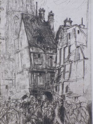 Jean Donnay - De straatzanger van Rouen - Ets kopen? Bied vanaf 60!