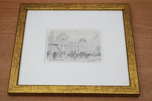 Joop Kropff - Houtskool en potlood - "Studietekening" van Gare du Nord | Brussel kopen? Bied vanaf 135!