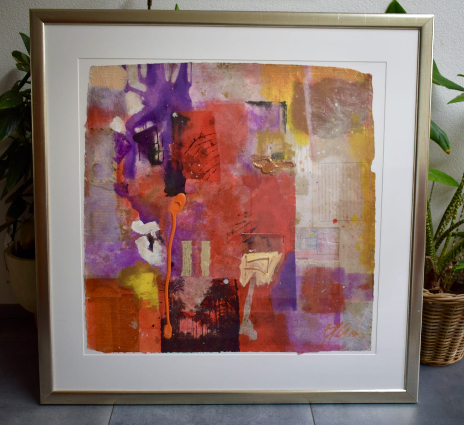 Bram Reijnders - Gemengde techniek - Abstract - Ingelijst (Zeer groot) verkocht voor € 160!