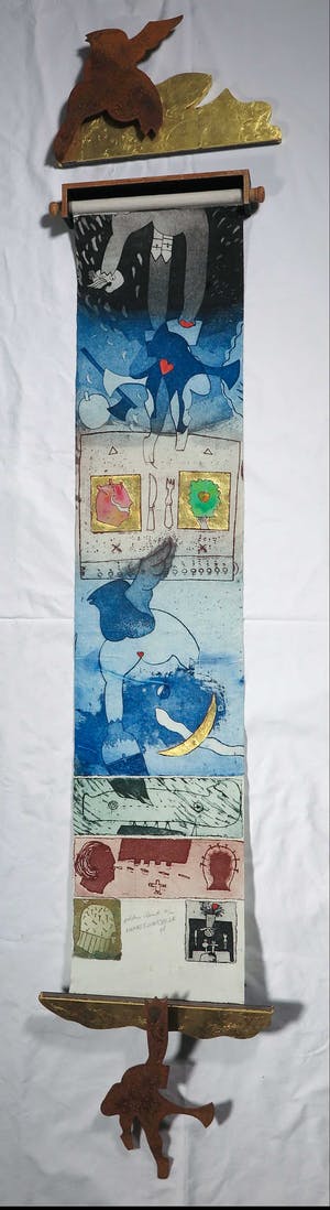 Michel van Overbeeke - Draperie met ornament in bladgoud, Golden Cloud kopen? Bied vanaf 250!