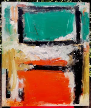 Adine Engelman - Abstracte compositie, olieverf op doek (groot!) kopen? Bied vanaf 750!