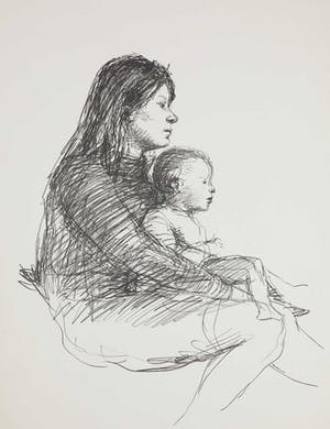 Aat Veldhoen - Rotaprint, Vrouw met kind kopen? Bied vanaf 1!