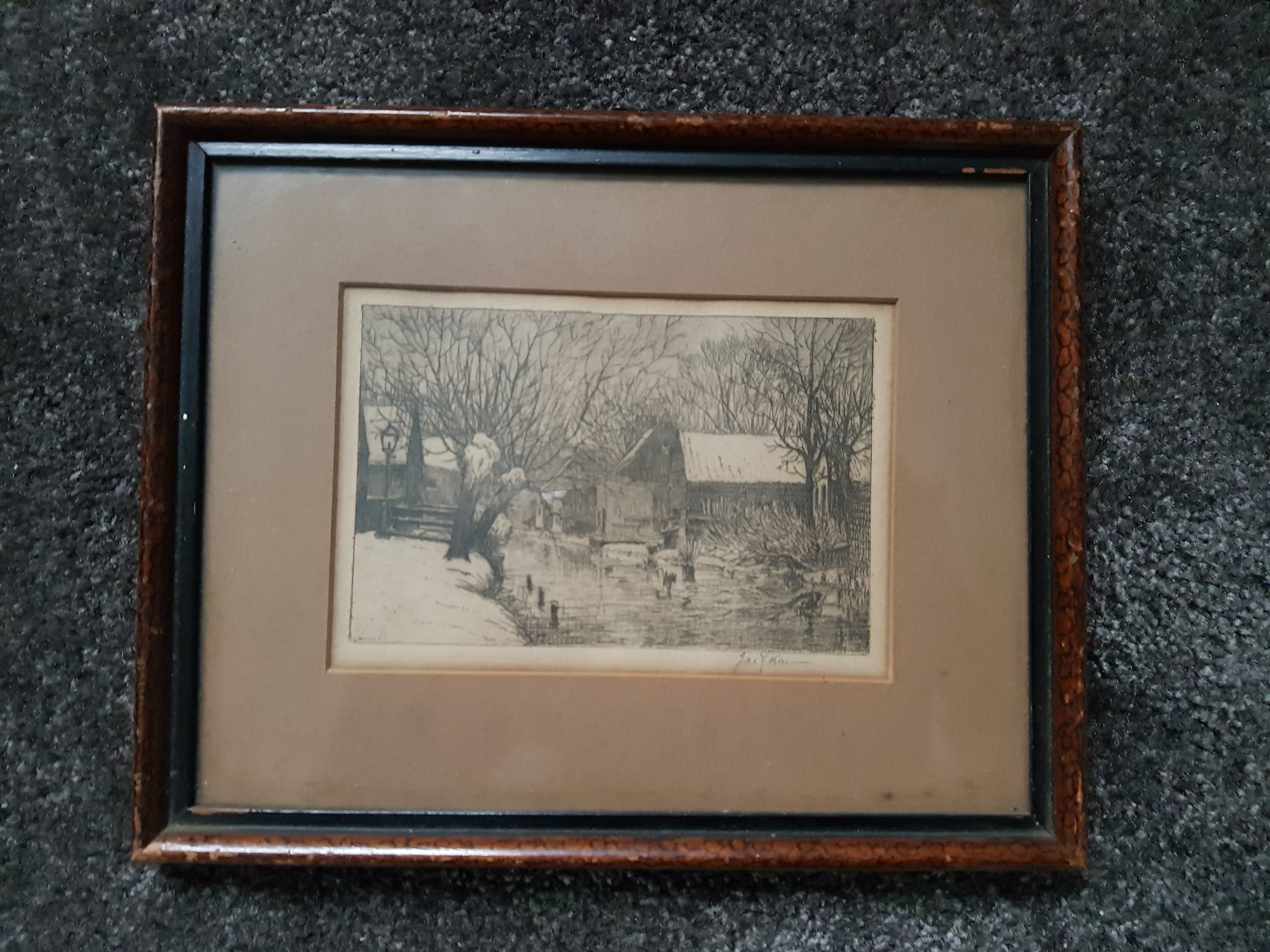 Jac. J. Koeman - Winters landschap - Holland aan het water kopen? Bied vanaf 10!