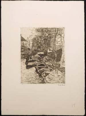 Willem de Zwart - Ets, Z.T. Boten kopen? Bied vanaf 20!