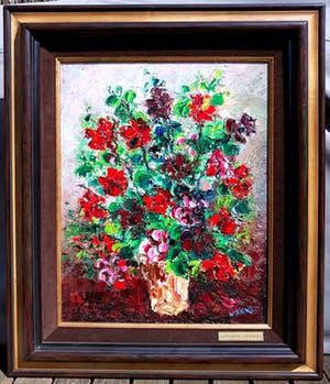 Jan Makkes - Bloemstilleven, olieverf op doek (mooi ingelijst) kopen? Bied vanaf 275!