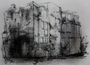 Dirkje Kuik - Inkttekening: ABC straat Utrecht kopen? Bied vanaf 225!