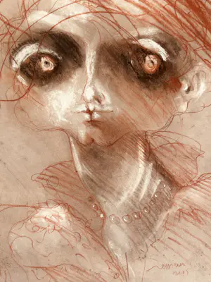 Robert Detheux - Wunderschönes traumhaftes surrealistisches Pastellporträt kopen? Bied vanaf 170!