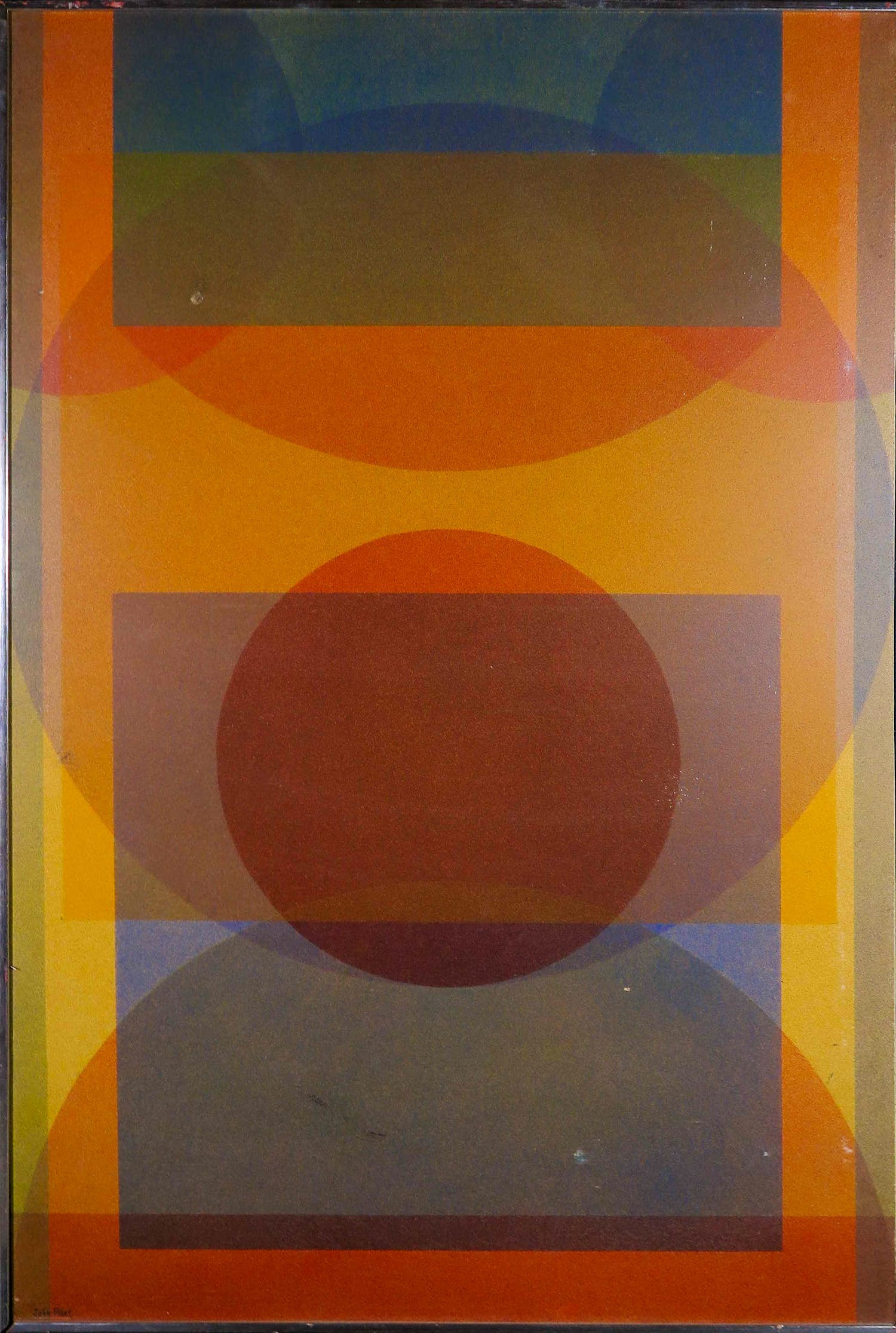 John Piket - Acryl op paneel, Raakpunten - Ingelijst (Groot) kopen? Bied vanaf 1!