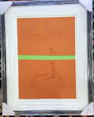Henk Visch - Litho/collage “Was machen meine Hände..” gesigneerd en nieuw ingelijst verkocht voor € 125!