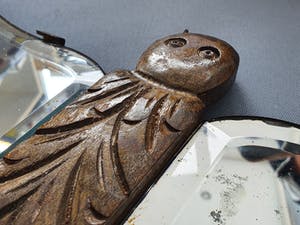 Curiosa - Antieke Vlinderspiegel uit de jaren 30 | Spiegels / Eikenhout | Nederlands kopen? Bied vanaf 1!