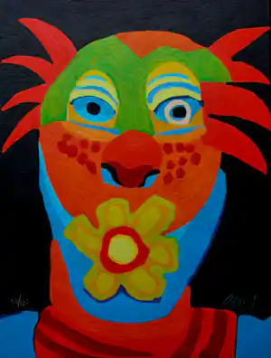 Karel Appel - Houtsnede met carborundum: Le Dompteur à la Rose (Circus serie) - 1978 kaufen? Bieten Sie von 1995!