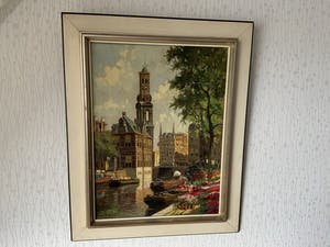 Hendrik ten Hoven - Stadsgezicht bloemenmarkt te Amsterdam kopen? Bied vanaf 200!