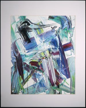 Jan te Wierik - Olieverf op papier, Z.T. Abstracte compositie kopen? Bied vanaf 1!