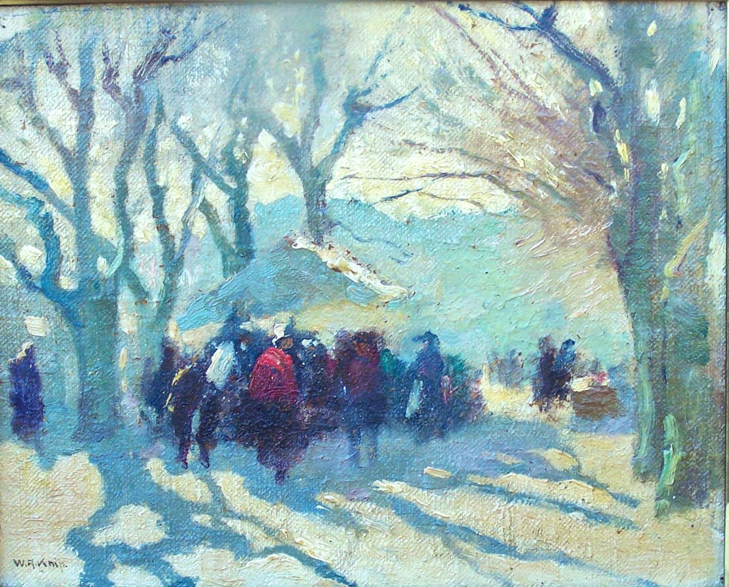 Willem Knip - Winters tafereel. kopen? Bied vanaf 200!