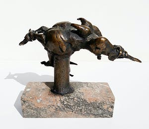 Wim Rijvers - Stervende geit, bronzen beeld (unica, volledig gedocumenteerd) kopen? Bied vanaf 495!