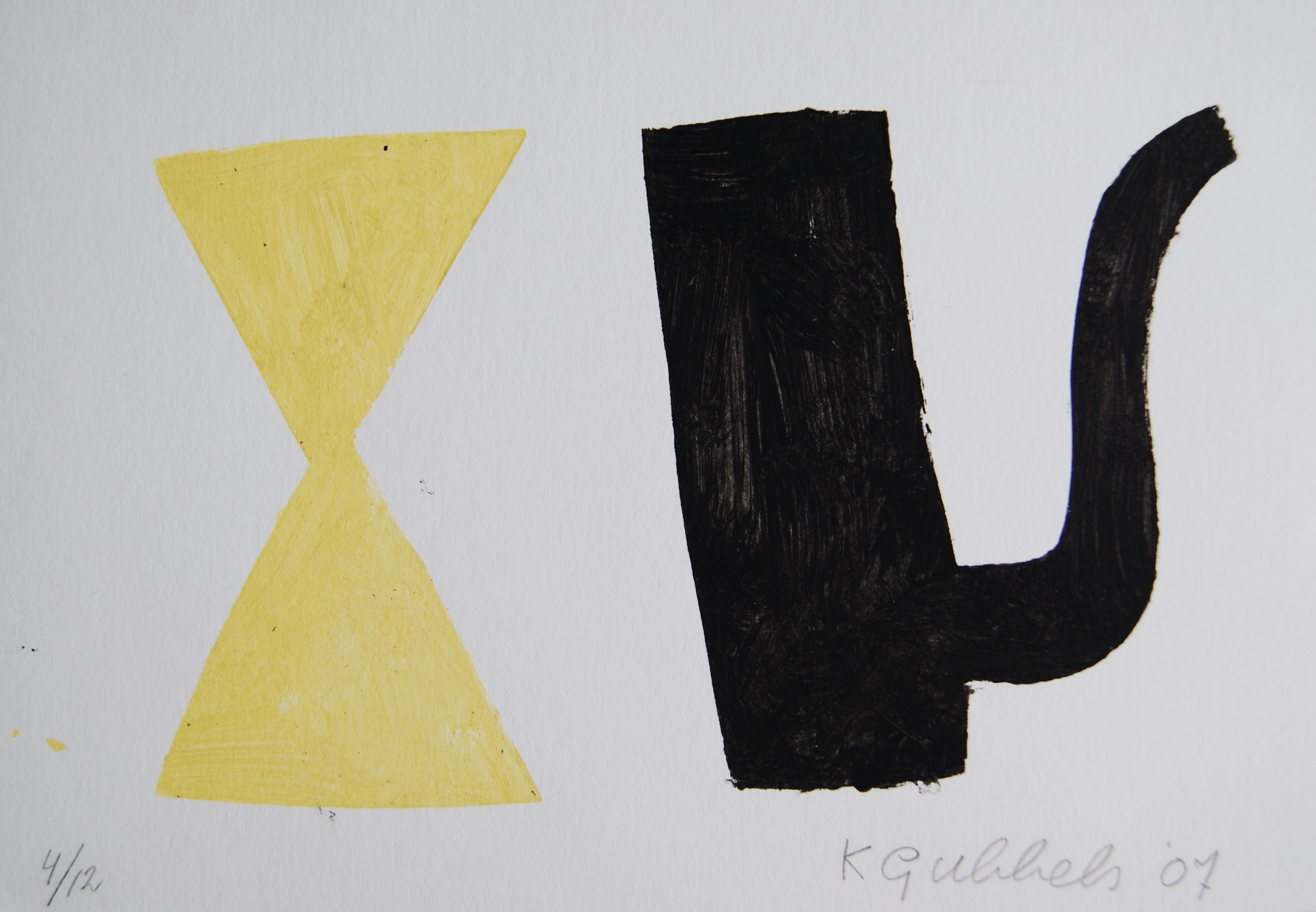 Klaas Gubbels - sjabloondruk 'Diabolo met Zwarte Kan' - 2007 verkocht voor € 250!