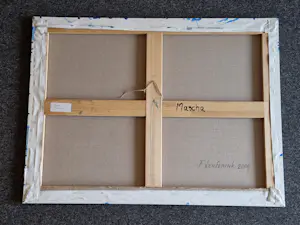 Frank Lenferink - prachtig olieverf doek schilderij "bungalow bij invallende nacht" groot & ZGAN kopen? Bied vanaf 350!