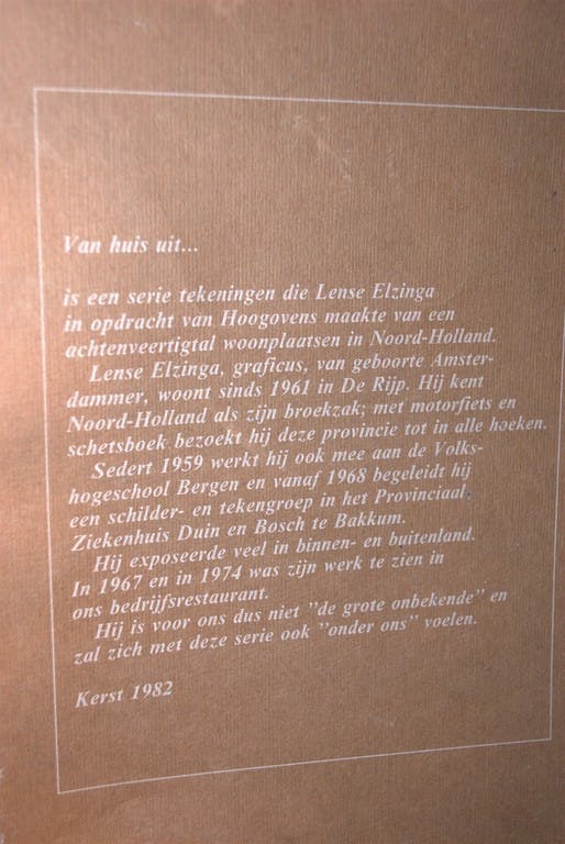 Lense Elzinga - ets, eigen druk & 48x tekening Noordhollandse gemeentes door Lense Elzinga kopen? Bied vanaf 1!