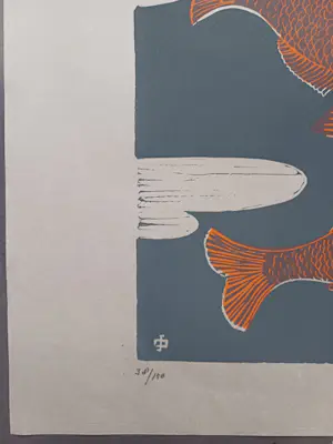 Jeanne Bieruma Oosting - gesigneerde linosnede kopen? Bied vanaf 399!
