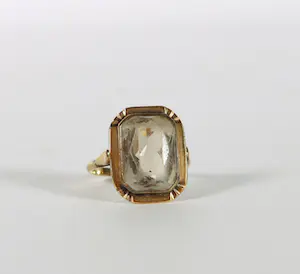 14k geelgouden ring met rookkwarts kopen? Bied vanaf 130!