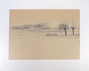 Wim de Bruin - Aquarel met inkt op papier, Amelisweerd kopen? Bied vanaf 1!