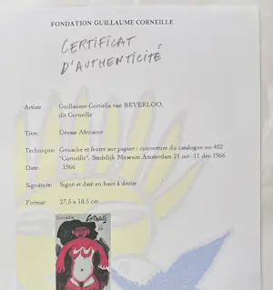 Corneille - Afrikaanse godin, gouache op papier, 1966 kopen? Bied vanaf 3000!